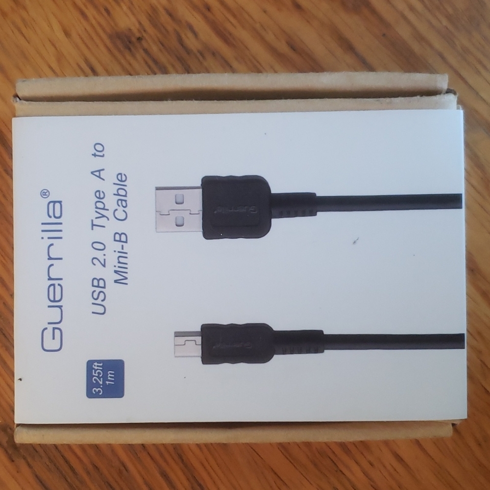 Guerrilla USB 2.0 Type A to Mini-B Cable 3.25ft